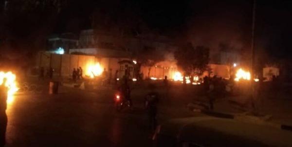 آتش زدن دیوار کنسولگری ایران در کربلا