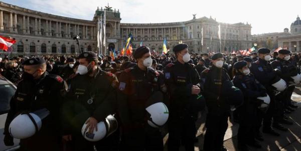 افزایش تظاهرات کرونایی در اتریش همزمان با شیوع بیشتر در اروپا